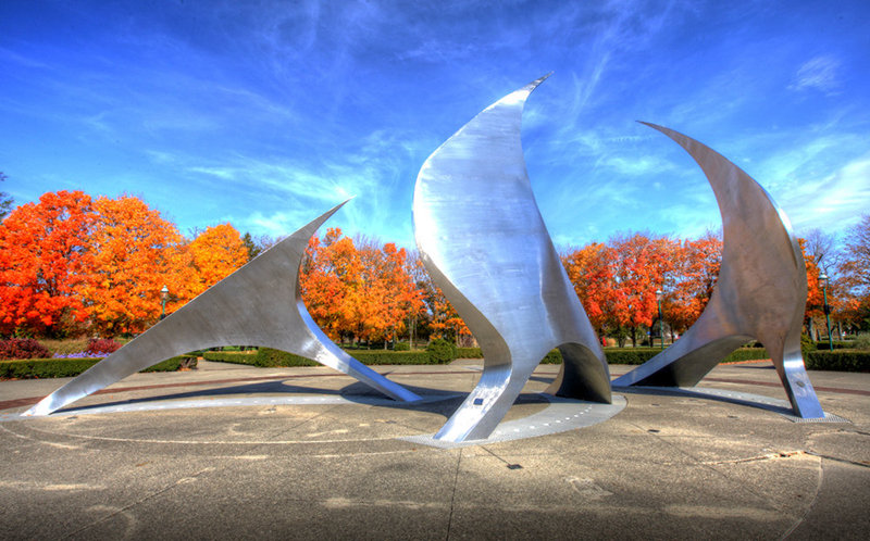 Modern Outdoor Park Large Outdoor Metal Sculptures for Sale CSS-247 - Center Square - 4