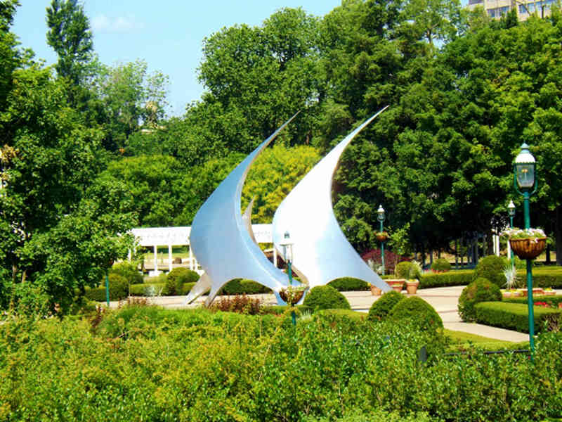Modern Outdoor Park Large Outdoor Metal Sculptures for Sale CSS-247 - Center Square - 7