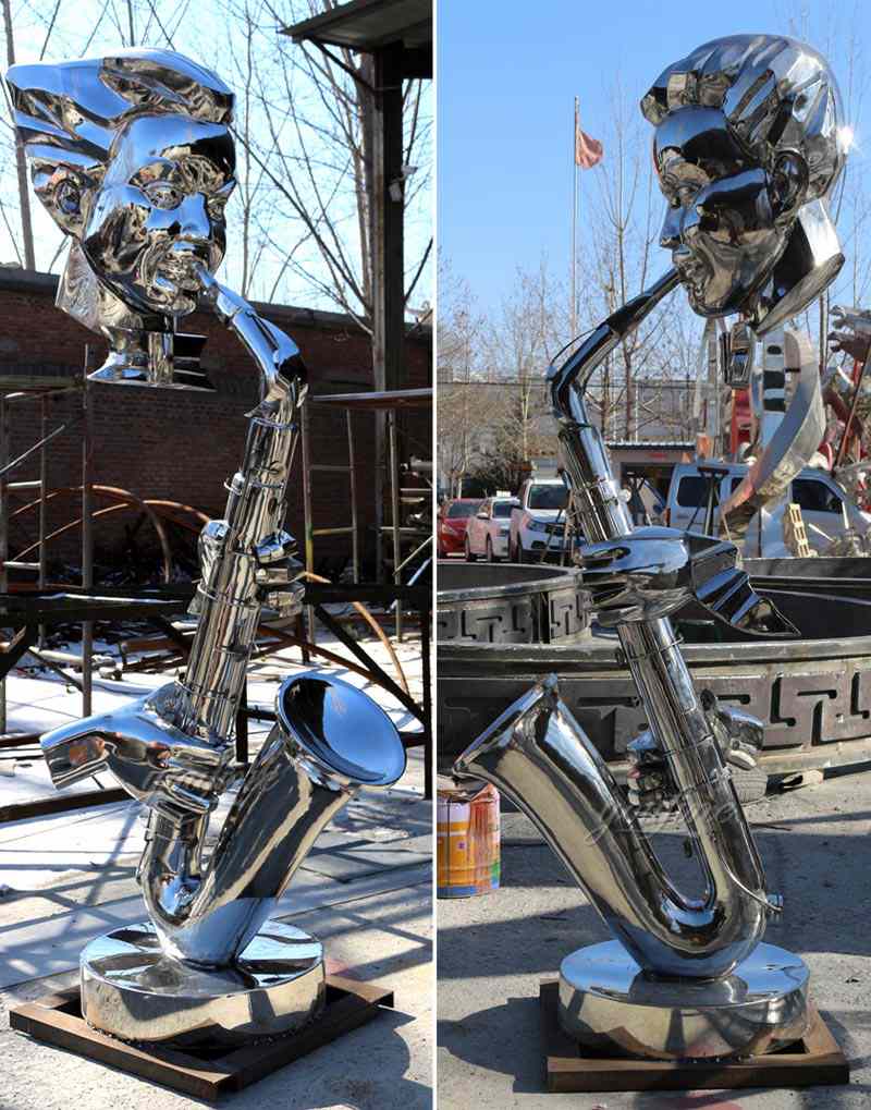 Metal Figure Sculpture Playing Saxophone Hotel Decor CSS-30 - Hotel&House Decor - 1