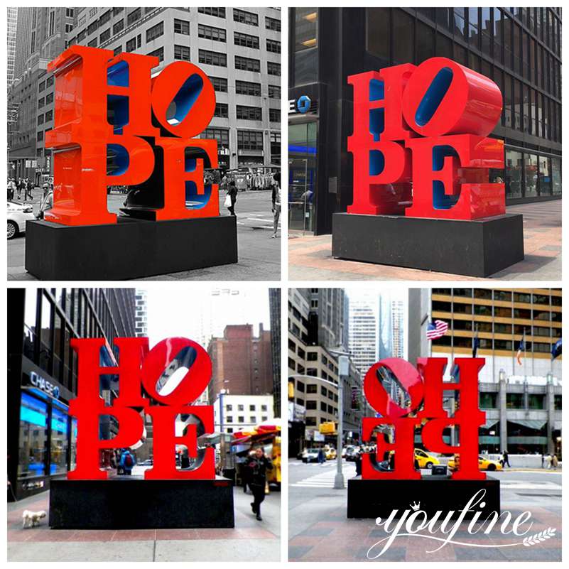 Landmark Letter HOPE Metal Sculpture Large Metal Garden Sculptures for Sale CSS-280 - Center Square - 1