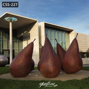 Large Metal Garden Art Corten Steel Pear Sculpture for Sale CSS-227