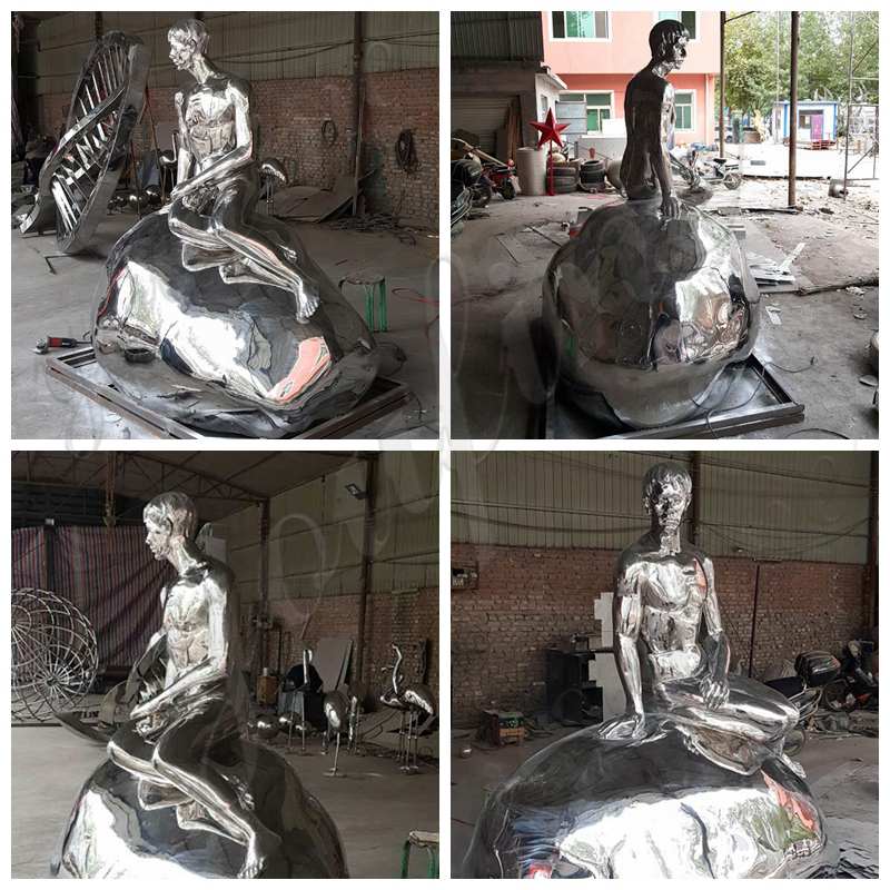 Life Size Metal Figure Sculpture City Landmark for Sale CSS-24 - Mirror Stainless Steel Sculpture - 2