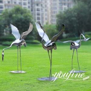 Stainless Steel Crane Landscape Sculptures for Sale CSS-229