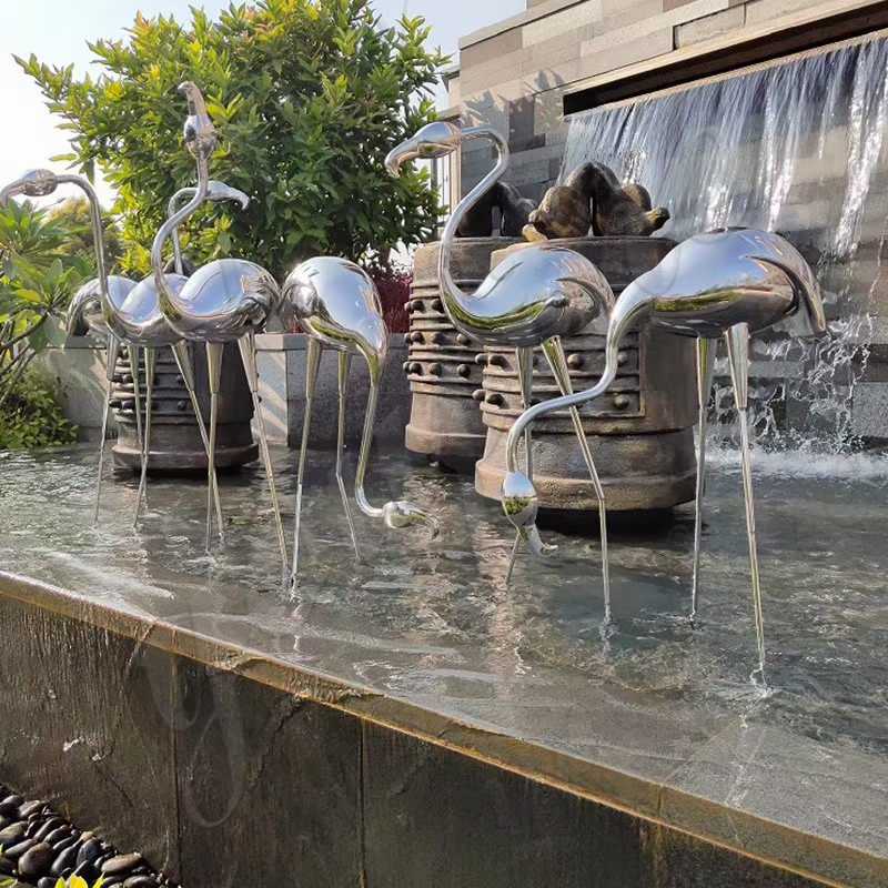 Stainless Steel Crane Landscape Sculptures for Sale CSS-229 - Hotel Lobby - 1
