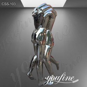 Modern Abstract Stainless Steel Figure Hug Sculpture for Garden Sale CSS-103