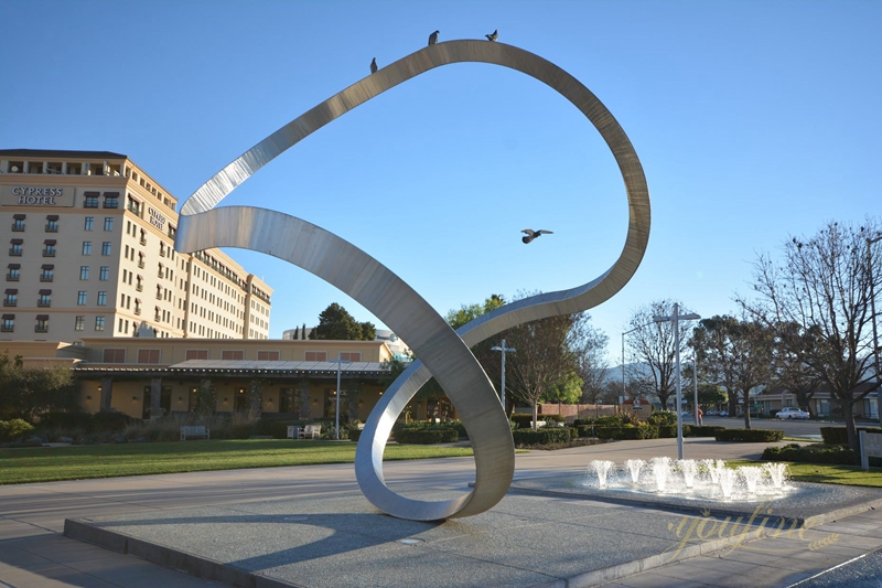 Modern Large Metal Loop Sculpture Stainless Steel Sculpture Factory