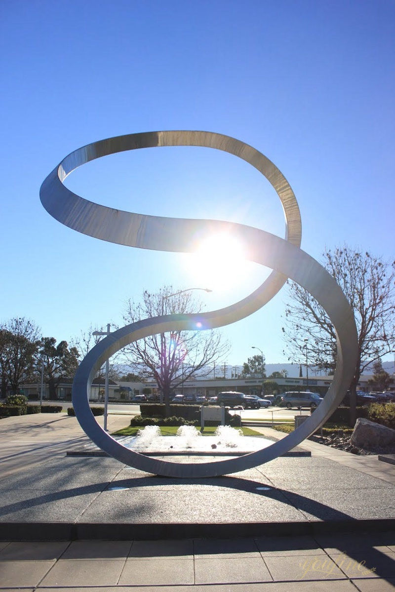 Modern Large Metal Loop Sculpture Stainless Steel Sculpture Factory CSS-246 - Center Square - 4