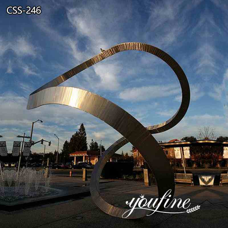 Modern Large Metal Loop Sculpture Stainless Steel Sculpture Factory