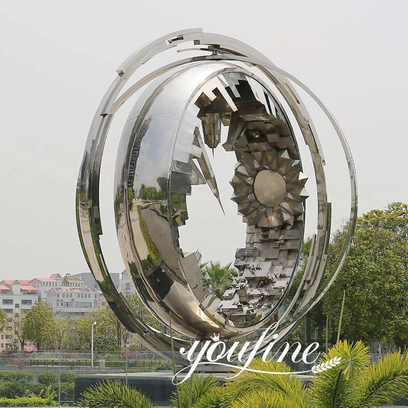 Modern Large Metal Rotating Sculpture Square Decor for Sale CSS-216 - Garden Metal Sculpture - 3