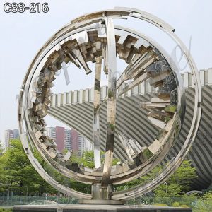 Modern Large Metal Rotating Sculpture Square Decor for Sale CSS-216