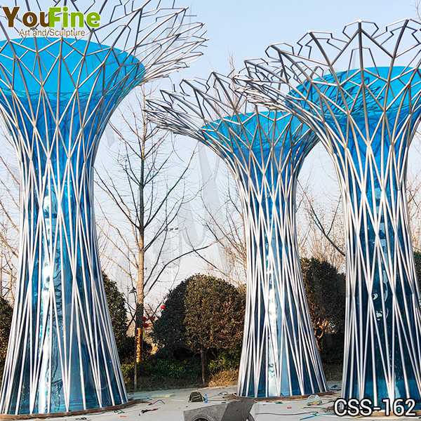 Outdoor Huge Metal Tree Garden Sculptures Plaza Park
