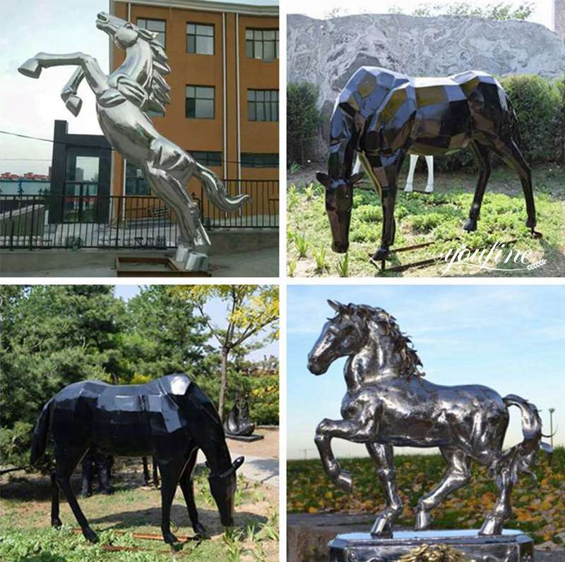 Outdoor Life Size Metal Horse Sculpture for Sale CSS-156 - Center Square - 2
