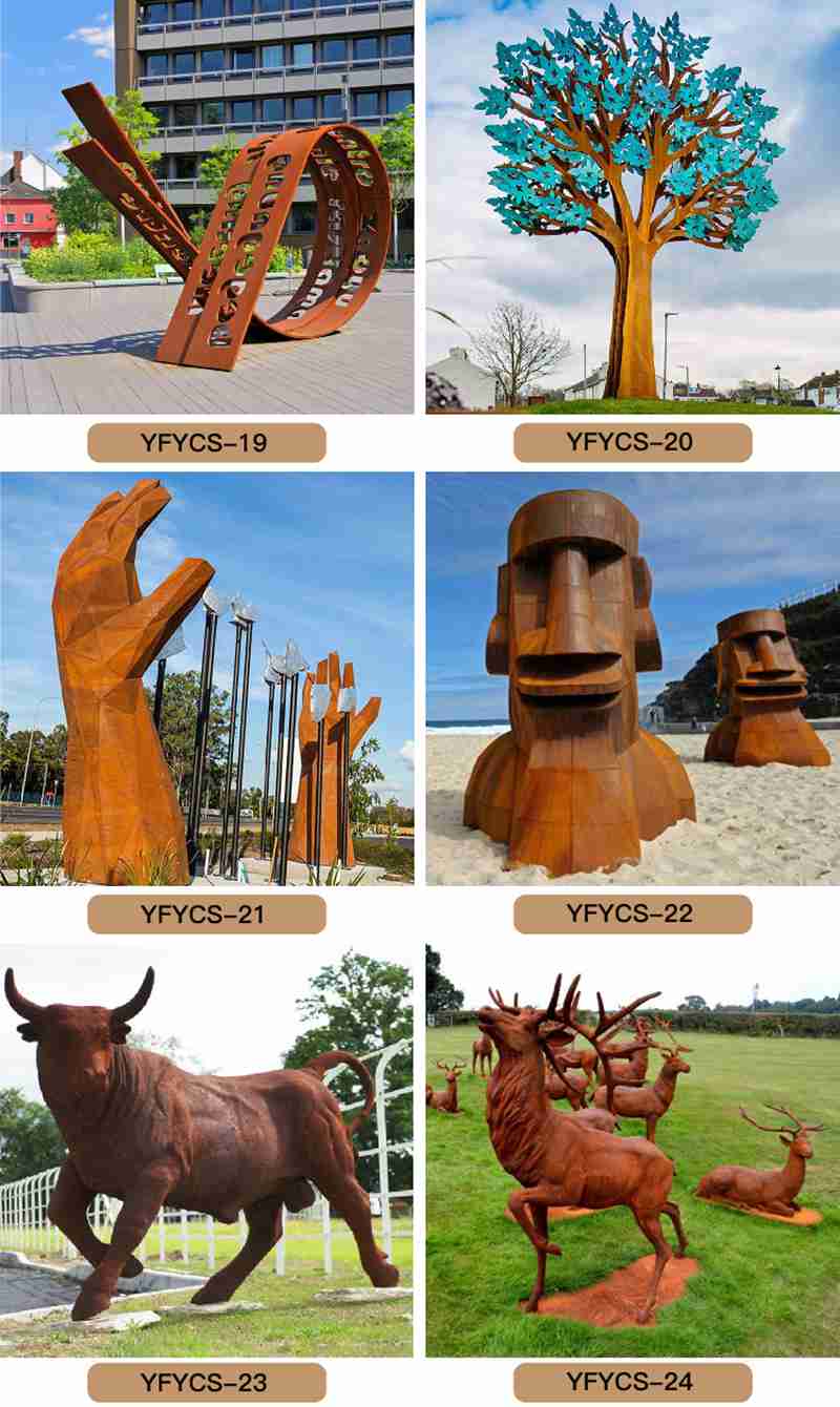 Outdoor Metal Corten Steel Tree Garden Sculpture for Sale More Designs 