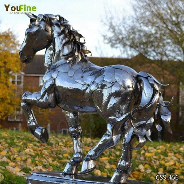 Outdoor Modern Stainless Steel Horse Sculpture for Sale