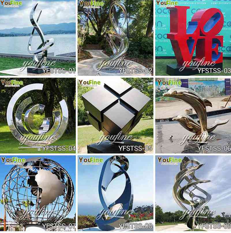 Modern Outdoor Park Large Outdoor Metal Sculptures for Sale CSS-247 - Center Square - 18