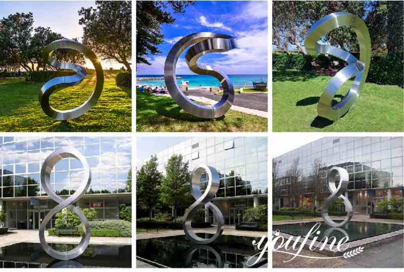 Modern Large Metal Loop Sculpture Stainless Steel Sculpture Factory CSS-246 - Center Square - 7