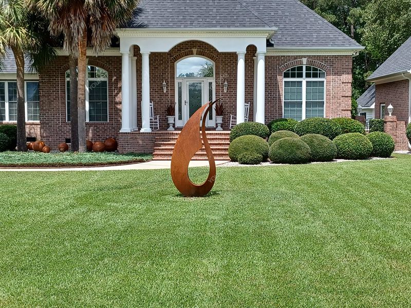 real feedback of corten steel abstract sculpture