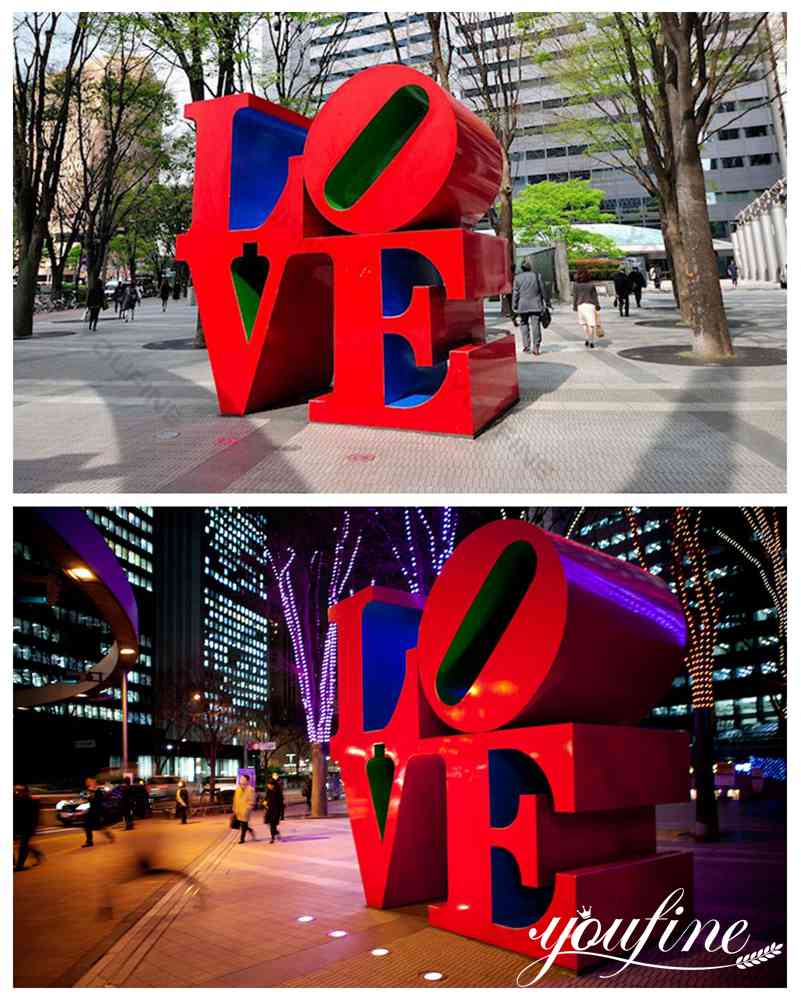 Modern Outdoor Love Metal Sculpture for Sale Garden or Street Decor CSS-43 - Garden Metal Sculpture - 1