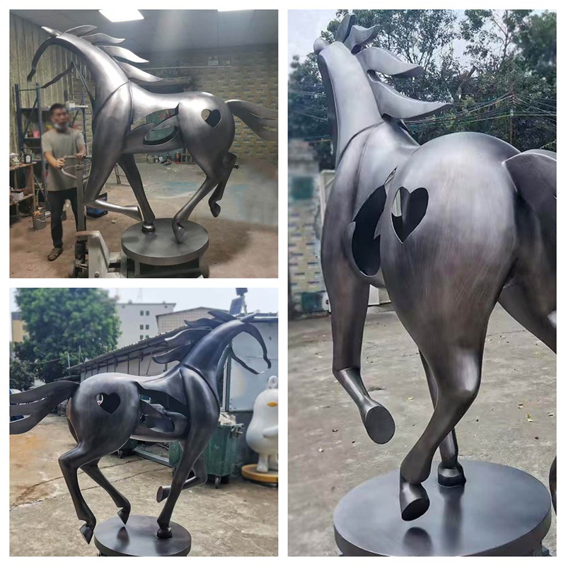 Outdoor Life Size Metal Horse Sculpture for Sale SSD-124 - Commercial Center Square - 4 Modern Outdoor Metal Horse Sculpture