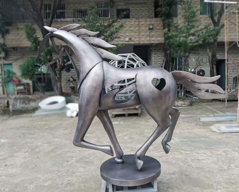 Outdoor Life Size Metal Horse Sculpture for Sale SSD-124 - Commercial Center Square - 2 Modern Outdoor Metal Horse Sculpture