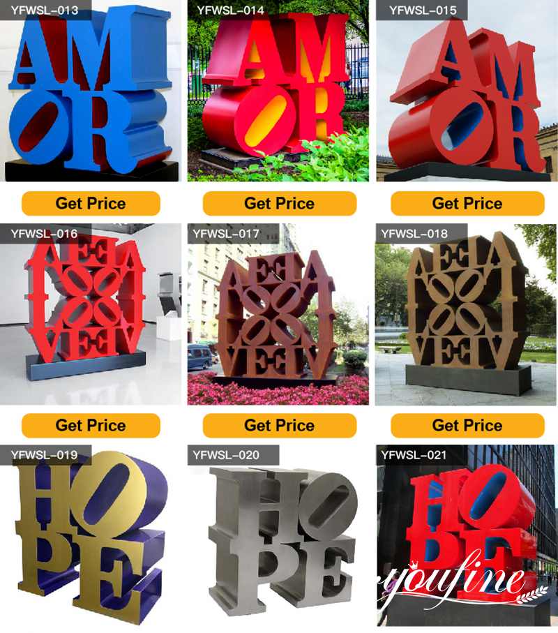 Modern Outdoor Love Metal Sculpture for Sale Garden or Street Decor CSS-43 - Garden Metal Sculpture - 4