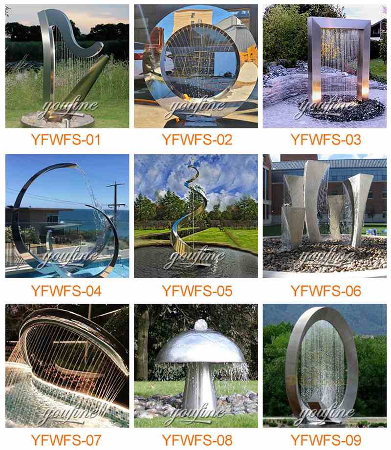 Modern Metal Water Fountains Outdoor Hotel Garden Decor for Sale CSS-251 - Abstract Water Sculpture - 6