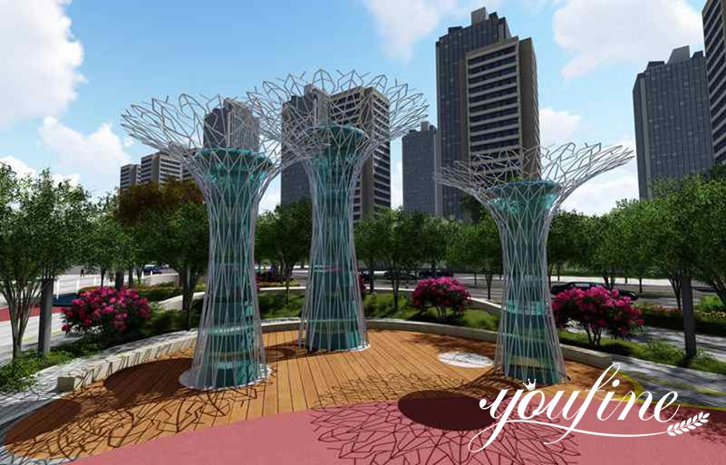 Outdoor Huge Metal Tree Garden Sculptures Plaza Park Decor for Sale CSS-162 - Center Square - 1