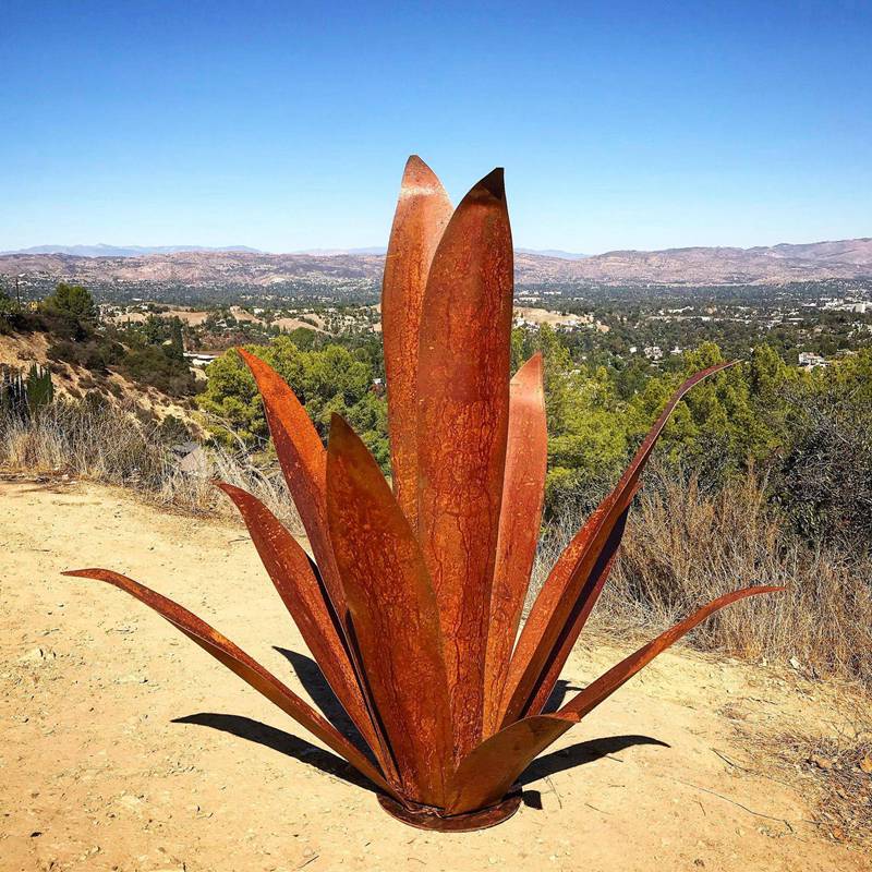 rusted metal garden flowers - YouFine Sculpture