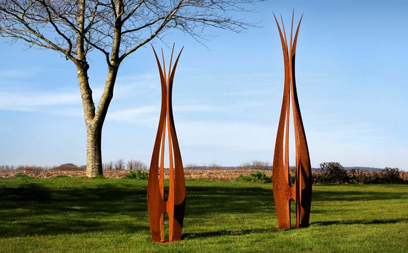 Modern Rusted Metal Garden Sculpture Corten Flower for Sale CSS-226 - Abstract Corten Sculpture - 2