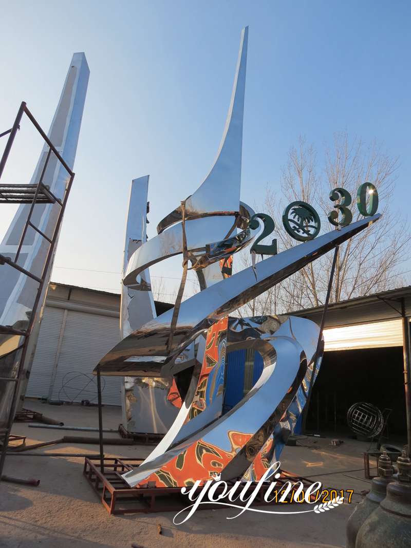 Contemporary Saudi Arabia Stainless Steel Sculpture for Sale CSS-34 - Arab Large Metal Sculpture - 1