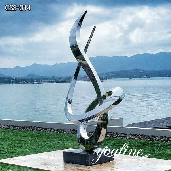 Large Mirror Polished Abstract Outdoor Modern Metal Sculpture for Sale
