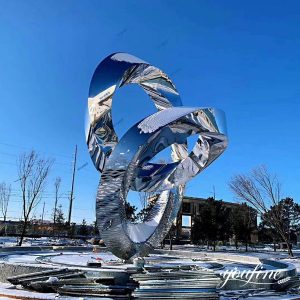 Metal Stainless Steel Mobius Loop Sculpture Square Decor for Sale CSS-206