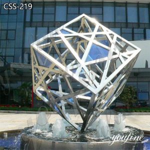 Modern Stainless Steel Cube Sculpture Square Decor for Sale CSS-219
