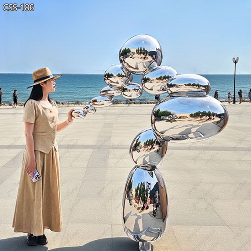 Mirror Polished Abstract Metal Garden Sculpture for Sale CSS-186