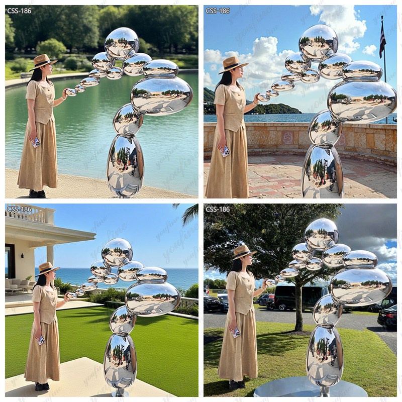mirror polished Outdoor Abstract Metal Garden Sculpture