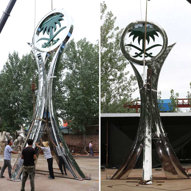 Saudi Arabia Large Outdoor Metal Sculpture Factory Supply Trial Installation