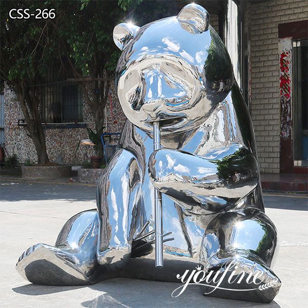 Stainless Steel Metal Mirror Bear Sculpture Factory Supply CSS-266