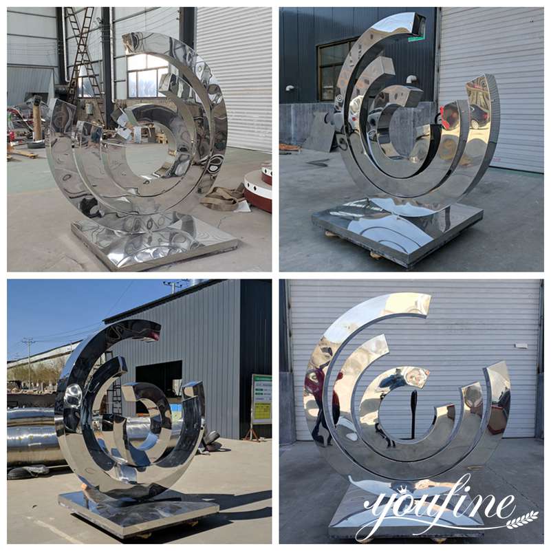 Contemporary Rotating Circle Stainless Steel Sculptures Outdoor Garden Decor for Sale CSS-258 - Garden Metal Sculpture - 2