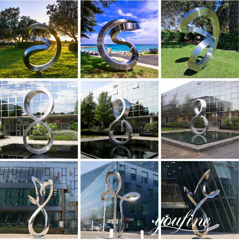 2022 Hot Sale Outdoor Modern Abstract Star Ring Metal Sculpture for Sale CSS-282 - Center Square - 4