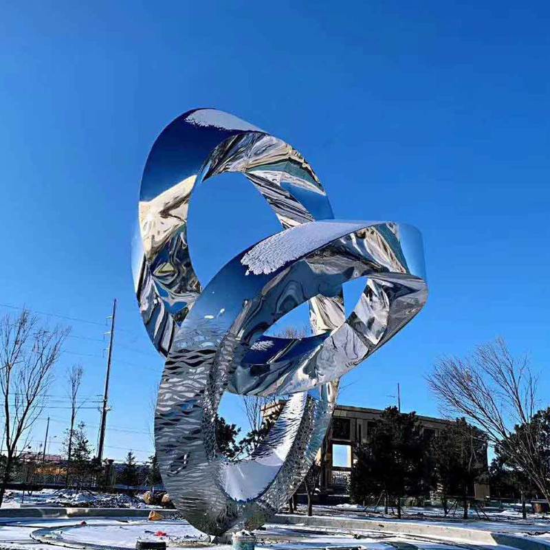 Mirror Mobius Loop Sculpture for Square CSS-206