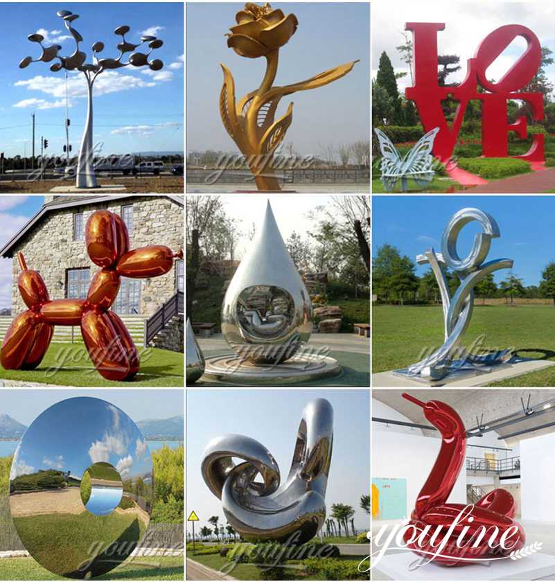 stainless steel garden sculpture