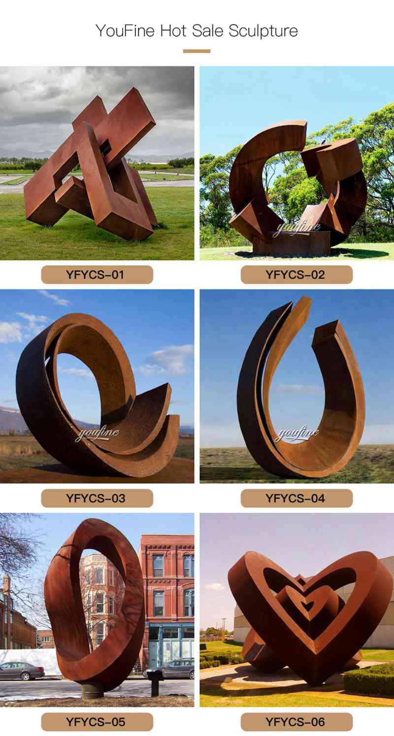 Abstract Corten Steel LOVE Sculpture Garden Decor for Sale CSS-240 - Abstract Corten Sculpture - 4