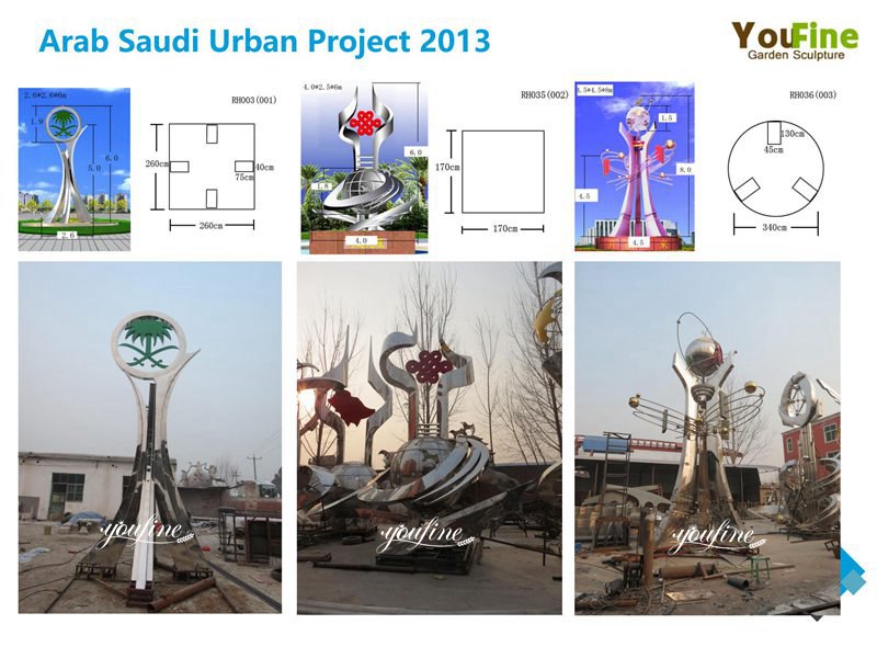 Arab Saudi Urban Large Outdoor Metal Sculptures Project 2013