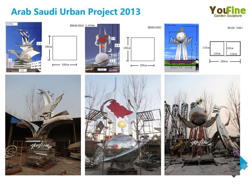 Arab Saudi Urban Large Outdoor Metal Sculptures Project 2013