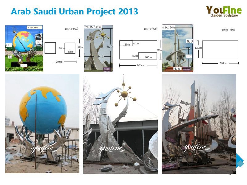 Arab Saudi Urban Large Outdoor Metal Sculptures Project 2013