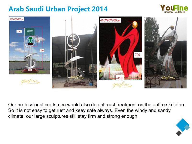 Arab Saudi Urban Large Outdoor Metal Sculptures Project 2014