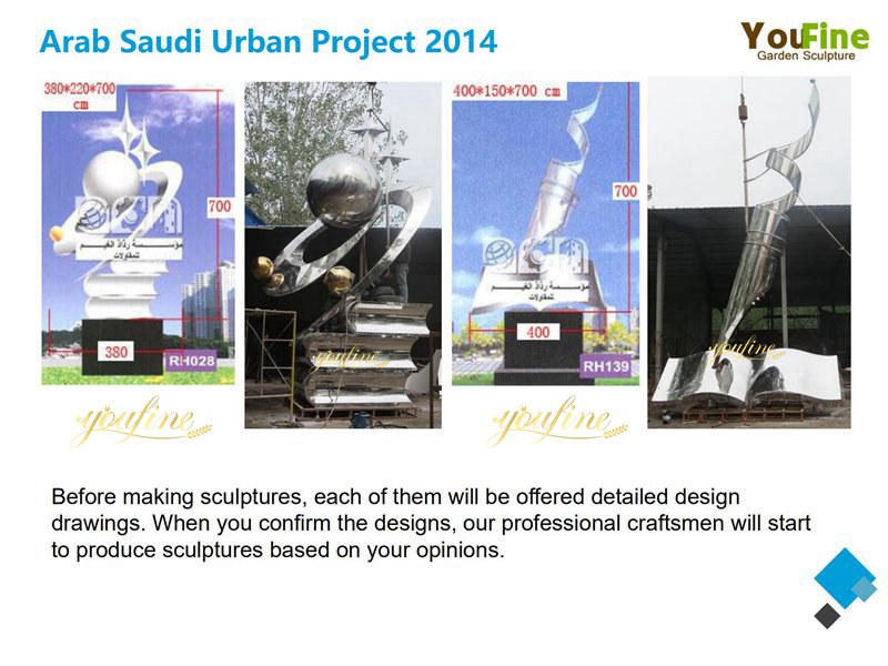 Arab Saudi Urban Large Outdoor Metal Sculptures Project 2014