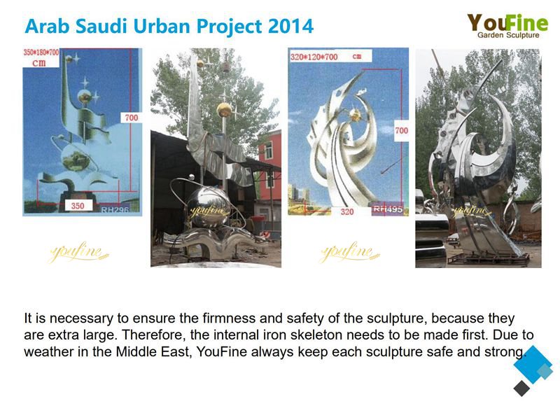 Arab Saudi Urban Large Outdoor Metal Sculptures Project 2014