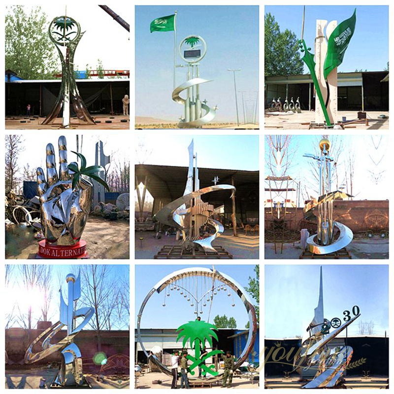 Arabic Outdoor Large Metal Sculpture Roundabout Decor for Sale 