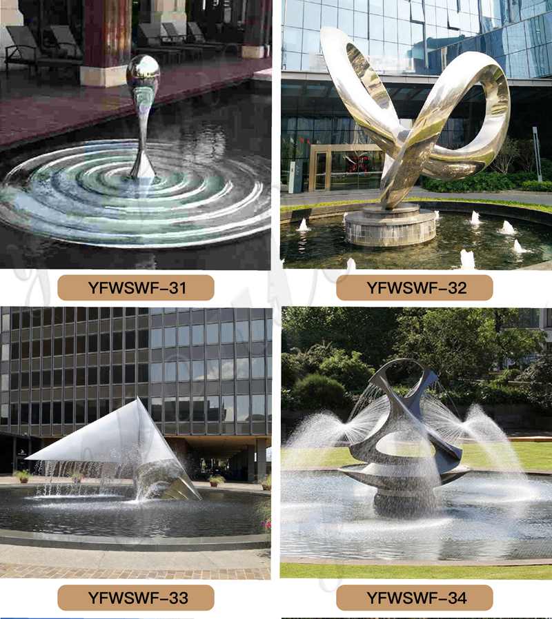 Large Square Decor Stainless Steel Water Fountain Sculptures for Sale CSS-255 - Garden Metal Sculpture - 3